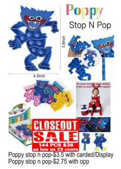 Poppy Stop N Pop - Closeout 144 Pcs.